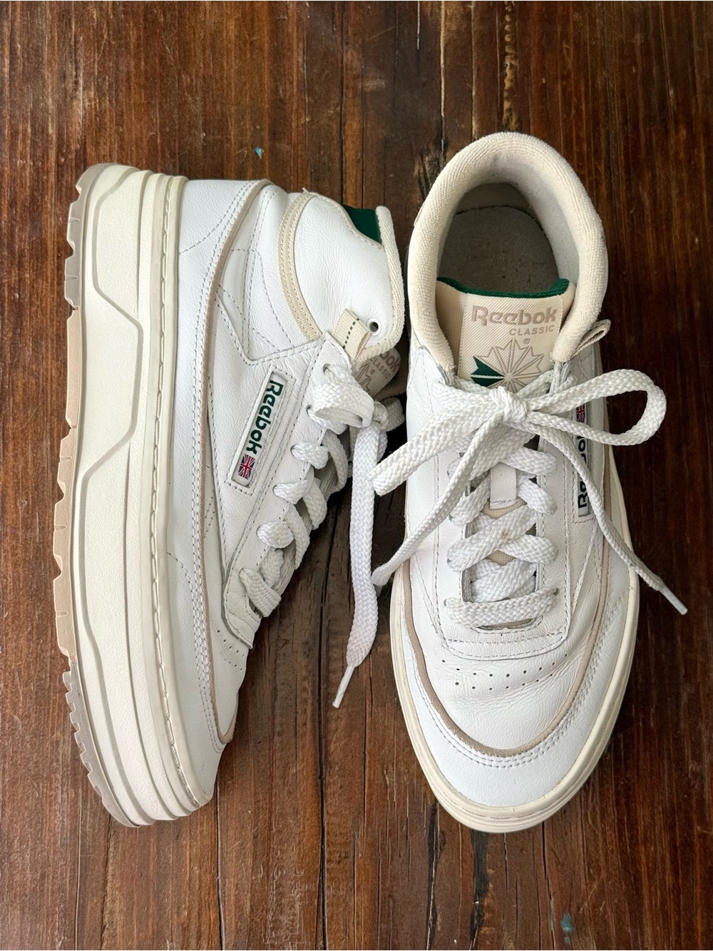 Reebok Club C Geo Mid 'Chalk Dark Green' • Sz 7 - Picture 1 of 10